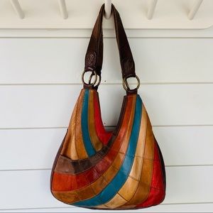 Lucky Brand Rainbow Leather Hobo